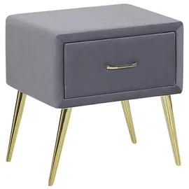 Beliani Nachttisch Flayat 38 x 46 x 49 cm Grau/Gold