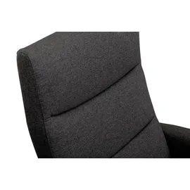 Hjort Knudsen Relaxsessel mit Hocker KALYPSO, Anthrazit - Schwarz - Mikrofaser - Metallgestell - mit Relaxfunktion
