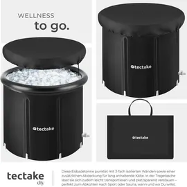Tectake tectake® Eisbadetonne faltbar, mit 3-facher Isolierung, zentraler Wasserablass und Ablaufhahn, inkl. Tragetasche, Pumpe und Wasserkissen