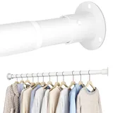 Kleiderstange Schrank,Garderobenstange Wandmontage, Kleiderstange für Schrank Ausziehbar, Kleiderschrank Stange für Schrank, Kleiderschrank, Waschküchen, 68-110cm Weiß(Durchmesser 32mm)