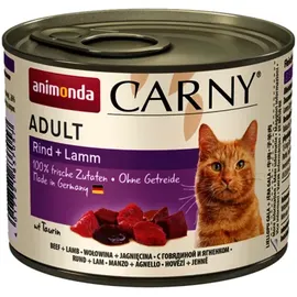 Animonda Carny Adult 200g Dose Katzennassfutter Sparpaket 12 x 200 Gramm Rind + Lamm