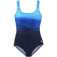 LASCANA Badeanzug Damen blau-bedruckt Gr.42 Cup D