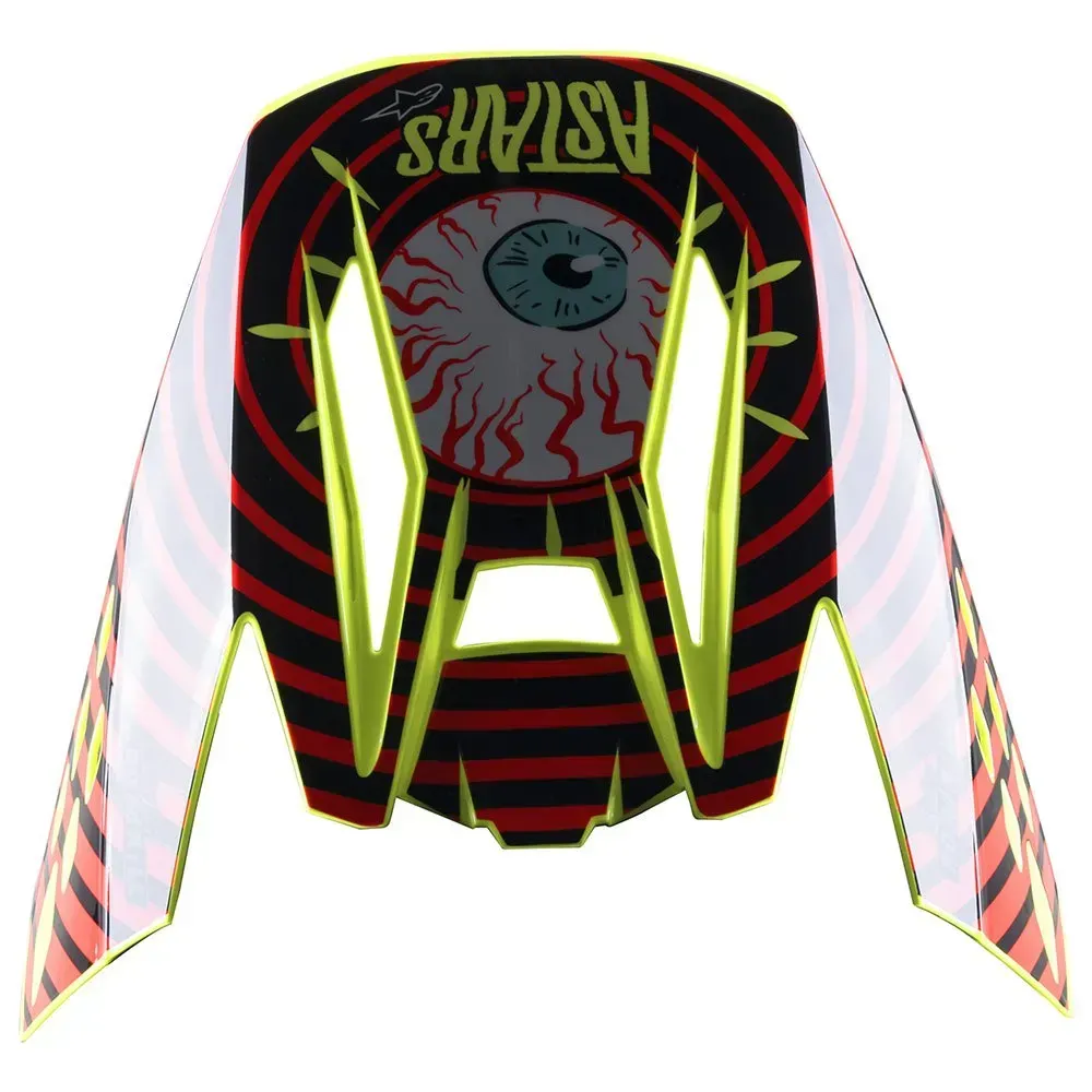 Alpinestars Sm5 Solar Flare Visier - Black / Red Fluo / Yellow Fluo Glossy - One Size