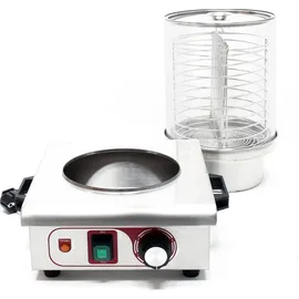 Wiltec Hot Dog Gerät 450 W aus Edelstahl, 260 x 290 x 380 mm, Wurstkocher Würstchenwärmer Hot Dog Maker Eierkocher Dämpfer