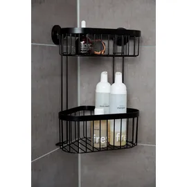 Wenko Eckregal 2 Etagen Mod. Classic Plus Black mit Adapter,