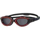 Zoggs Unisex Flex Smaller Fit Schwimmbrillen, Red/Black/Smoke Polarized, Kleiner