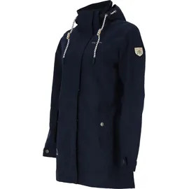 Dry Fashion Damen Funktionsmantel Leer mit abnehmbarer Kapuze - Taillierte Funktionsjacke wasserdicht und winddicht in Navy Größe 46 - 46