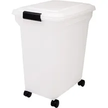 Iris Ohyama Hundefutter Aufbewahrung mit Rollen, 45l/15kg, Weiß, Luftdichte Futterbox, Trockenfutter, Futterbehälter, Für Hunde, Katzen, Tierfutterbehälter, Schaufel, Bpa-frei, Futtertonne, Ats-l