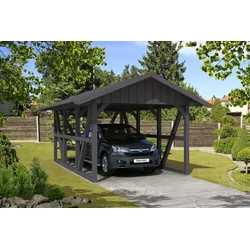 Skan Holz Schwarzwald Satteldach Einzelcarport 424 cm Holzcarport