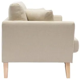miliboo Sofa skandinavisch 2 Plätze Beige helle Holzbeine Oslo