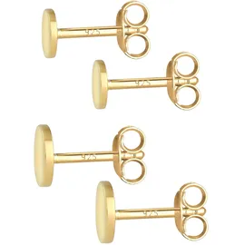 Elli »Ohrringe Disc Plättchen Kreis Basic 2er Set 925 Silber«, goldfarben