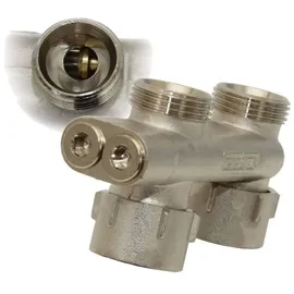Simplex Umlenkstück E1/50 mit Absperrung für Heizkörper 1/2' IG, Eckform vernickelt