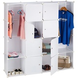 Relaxdays Kleiderschrank weiß, transparent 145,5 x 36,5 x 145,5 cm