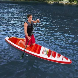 BESTWAY Hydro-Force SUP Paddle Board 381 x 76 x 15 cm rot/weiß
