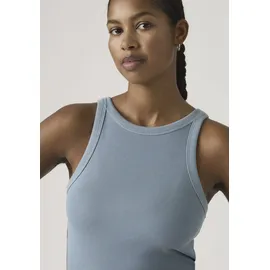 Levi's Tanktop "ESSENTIAL RACER TANK", Damen, Gr. M (38), garment dye fa191913 provincial blau rib, Jersey, Obermaterial: 95% Baumwolle, 5% Elasthan, slim fit normal, Rundhals, Tops Tanktop, Slim Fit