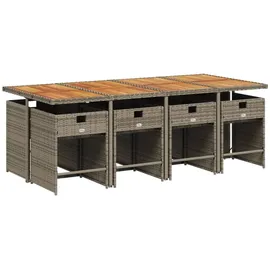 vidaXL Garten-Essgruppe 9-tlg. Grau