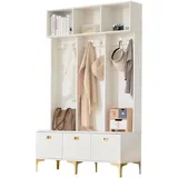 stilvora Garderobe-Set Sitzbank 120x191,5x40 Weiß