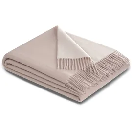 Biederlack Plaid 130 x 170 cm Rosa/Ecru