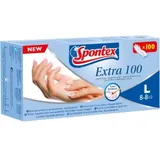 Spontex Extra Vinyl Einmalhandschuhe 12120158 , 1 Packung = 100 Paar, Größe 8 - 8,5