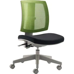 Drehstuhl MAYER SITZMÖBEL "2432", schwarz (schwarz, grün, grau), B:59cm H:84cm T:59cm, Stühle, Bürodrehstuhl, AQUA CLEAN-TECHNOLOGIE