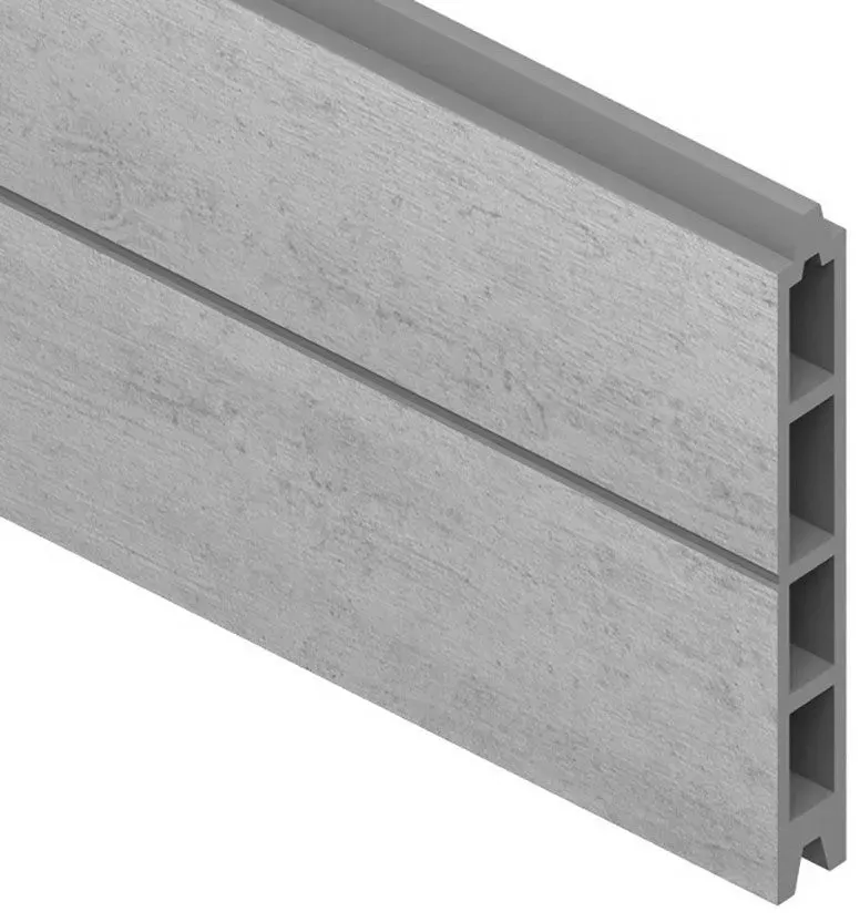 TraumGarten Sichtschutzzaun Einzelprofil SYSTEM WPC CLASSIC Grau Sichtschutz Steckzaun Lamellenzaun