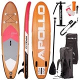 Apollo Inflatable SUP-Board Aufblasbares Stand Up Paddle Board SUP - Wood, aufblasbar rosa