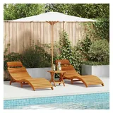 vidaXL Sonnenliege 3 pcs 40 x 40 x 40 cm Braun