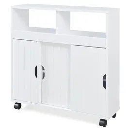 [en.casa] Fadeskimma Beistellschrank 69,5 x 71,5 x 20 cm Weiß