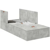 VidaXL Bettgestell mit Stauraum Betongrau 100x200 cm