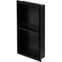 luxebath Wandnische Doppel aus Edelstahl 30x60x10 cm Schwarz Duschnische, Randlos,