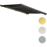 Mendler Elektrische Kassetten-Markise T122, Vollkassette Volant 4x3m ~ Polyester Anthrazit, grau