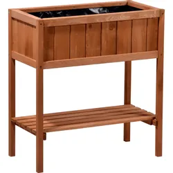 dobar Hochbeet mit Ablage, braun