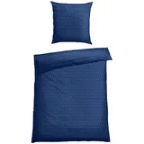 SCHIESSER Bettwäscheset Drops | Feinbiber | 2-teilig | Grafikprint | 100?% Baumwolle | 155x220cm+80x80cm | Dunkelblau