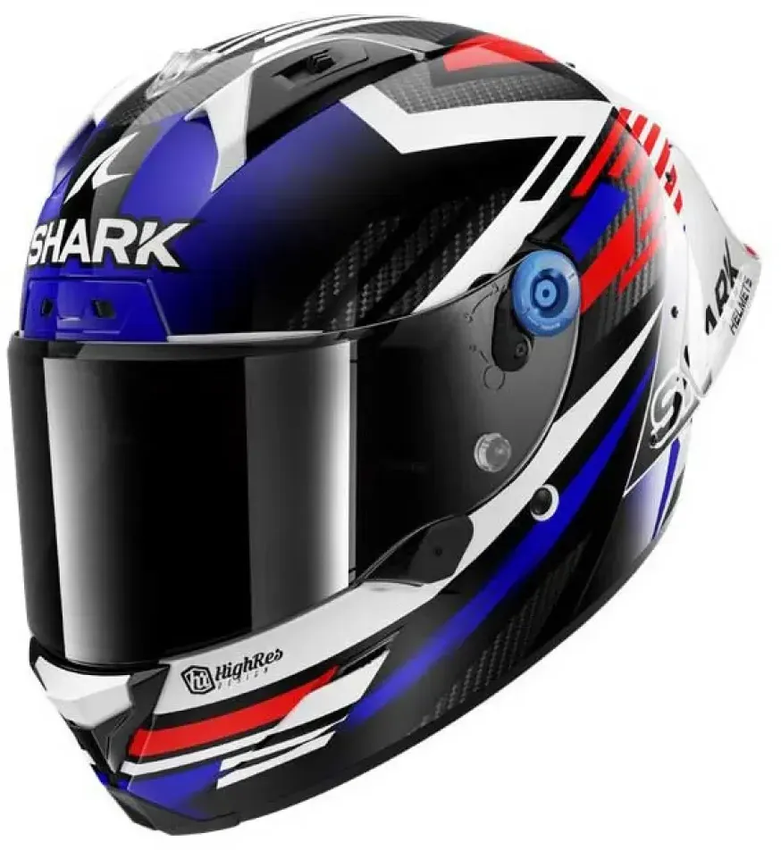 Shark Aeron-gp Fim Racing #1 Firstlap Integralhelm - Carbon / Blue / Red - S