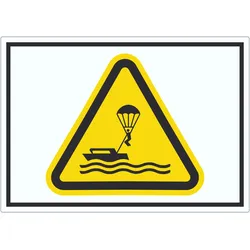 Aufkleber Warnung Parasailing Symbol A7 (74x105mm)