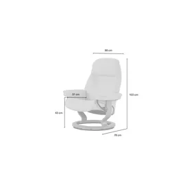 Stressless Relaxsessel mit Hocker Leder 88 x 103 x 78 cm creme
