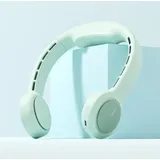 Bebusingoto Tragbarer Nackenventilator, 4500 Mah, Per Usb Wiederaufladbar, Flügelloser Persönlicher Ventilator, Ultraleise, Wasserdichte Nackenstütze – Mintgrün