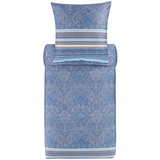 BASSETTI Maser Bettwäsche - 1 Kissenhülle aus 100% Baumwollsatin in der Farbe Azurblau B1, Maße: 155x220 - 1 K 80x80 cm - 9325853