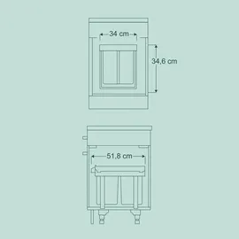 Relaxdays Einbaumülleimer 15 l Grau