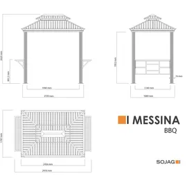 Sojag BBQ Messina 1,79 x 2,92 m anthrazit