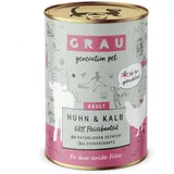 Grau Katze 400 Gramm Katzennassfutter 6 x 400 Gramm Huhn & Kalb