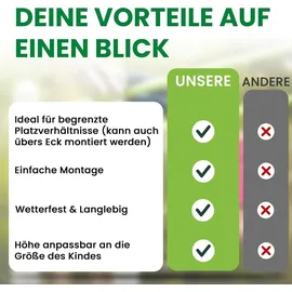 Gartenpirat Turnreck aus Rundholz mit Reckstange rot Kletterstange Turnstange für draußen Größe: Doppelreck DRR - Rot