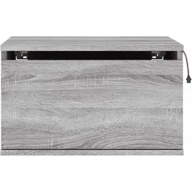 vidaXL Wand-Nachttische mit LED-Leuchten 2 Stk. Grau Sonoma