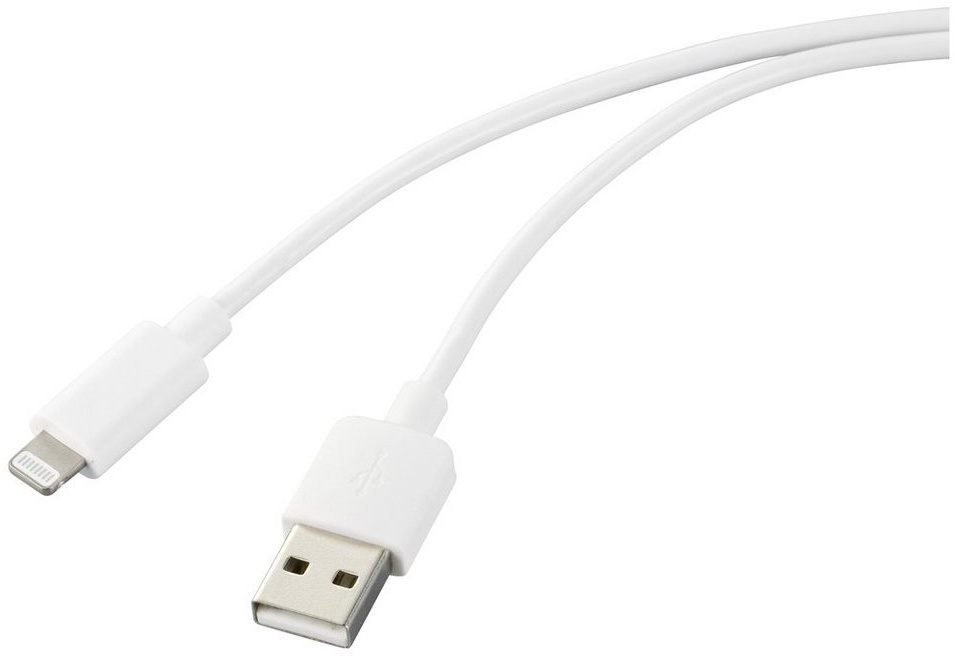 Renkforce Renkforce Apple iPad/iPhone/iPod Anschlusskabel [1x USB 2.0 Stecker A Smartphone-Kabel, (1.00 cm) weiß