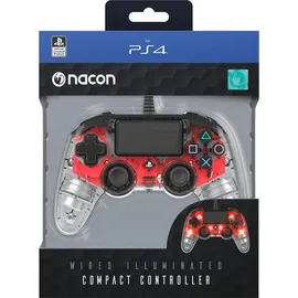 Nacon Compact Controller Illuminated transparent / rot