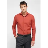 Eterna SLIM FIT Linen Shirt in dunkelrot unifarben, dunkelrot, 44