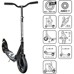 SIX DEGREES Aluminium Scooter All Terrain 300/205 mm schwarz EINHEITSGRÖSSE