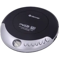 DENVER DMP-391 – Tragbarer CD-/MP3-Player mit Anti-Schock & Bass Boost + Kopfhörer