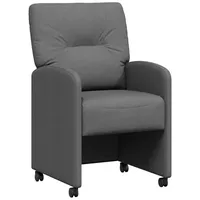 VidaXL Esszimmerstühle mit Rollen 2 pcs Dunkelgrau 57 x
