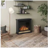 TAGU Hagen Elektrokamin – Elektrischer Standkamin mit 23 Zoll Powerflame Kamin, 1500W, 7-Tage programmierbar, Digital Thermostat, Fernbedienung (Tiefes Schwarz)